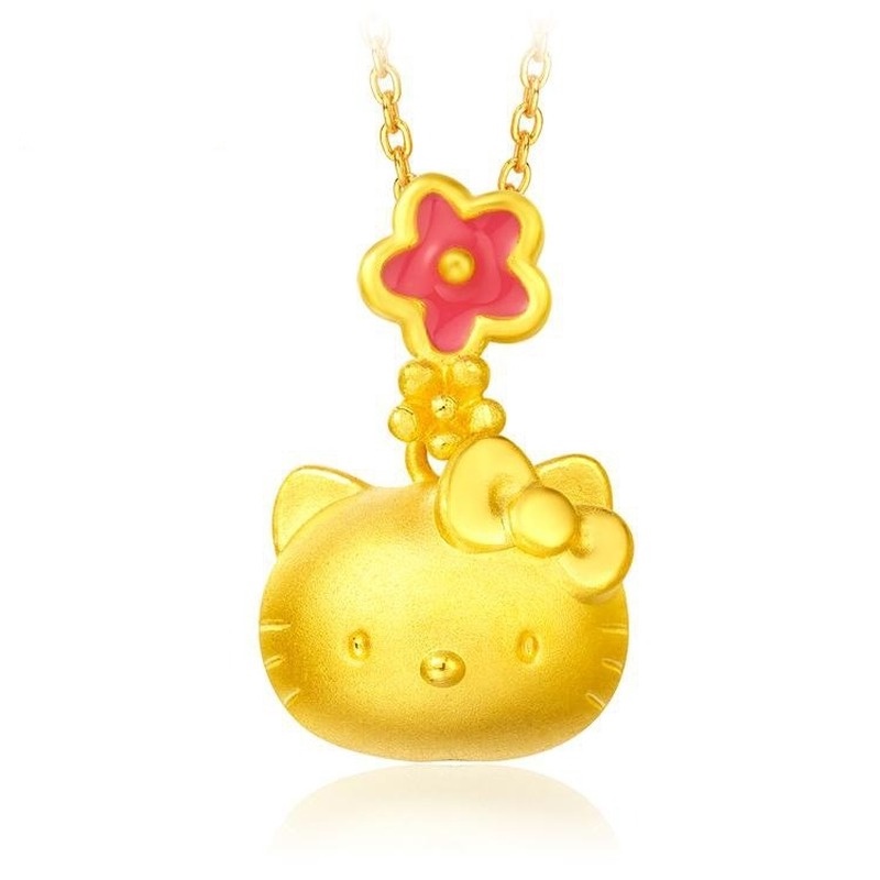 [Ready Stock]Fashion Hellokitty Cartoon Gold-Plated Pendant Cute Necklace