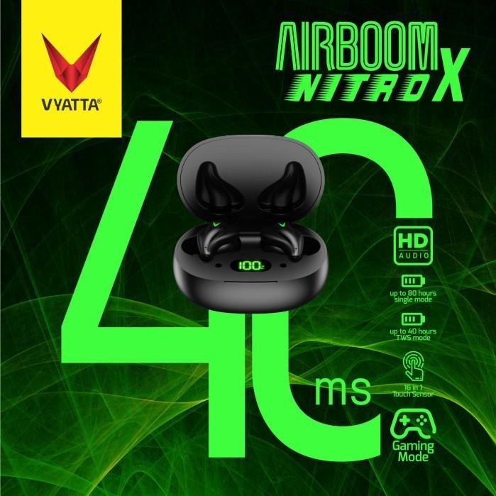 Vyatta Airboom Nitro X Tws Bluetooth Earphone Gaming 40Ms Original New