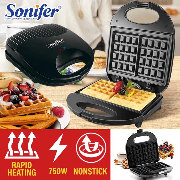 Sonifer SF-6134 Waffle Maker Alat Pemanggang Roti Pembuat Wafel Elektrik