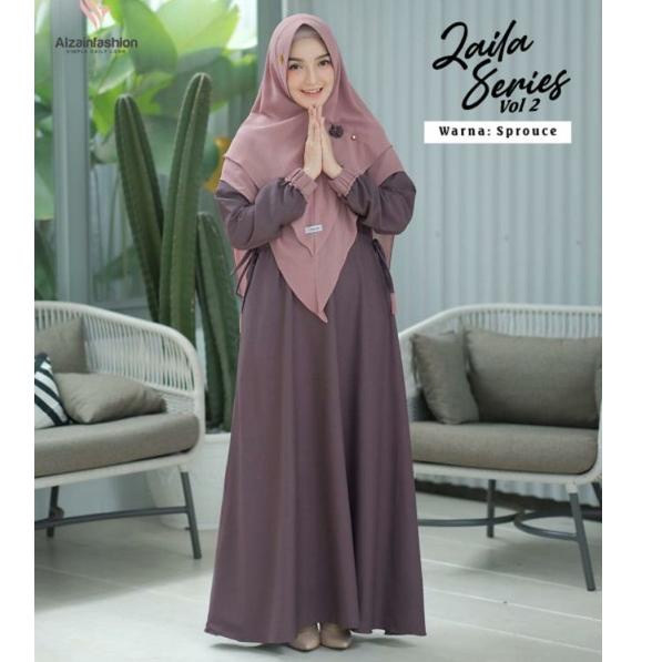 "BBD. 29892" ZAILA SYARI GAMIS SYARI PLUS KHIMAR CERUTY UKURAN S M  L XL XXL XXXL 4XL BUSUI POLOS MA