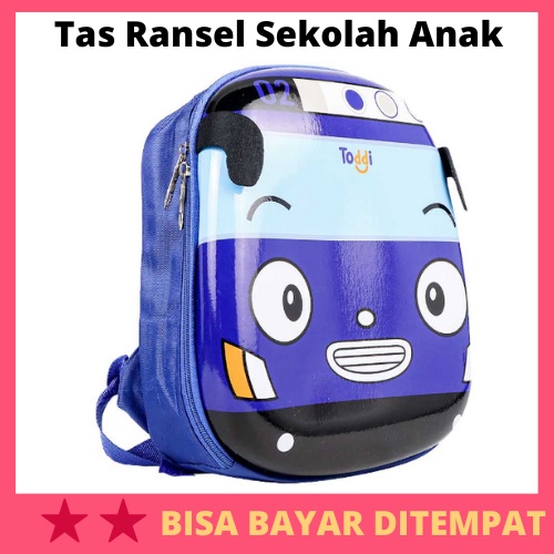 Tas Ransel Sekolah Anak Backpack Model Bus Tayo / Tas Ransel Rangsel Punggung Gendong Sekolah Gambar