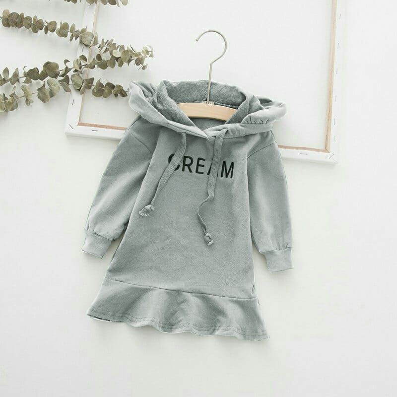 Long Dress Baju Anak Hoodies Perempuan 1-5 Tahun / Dress Tunik Longsleeve Anak Perempuan Lengan Panjang