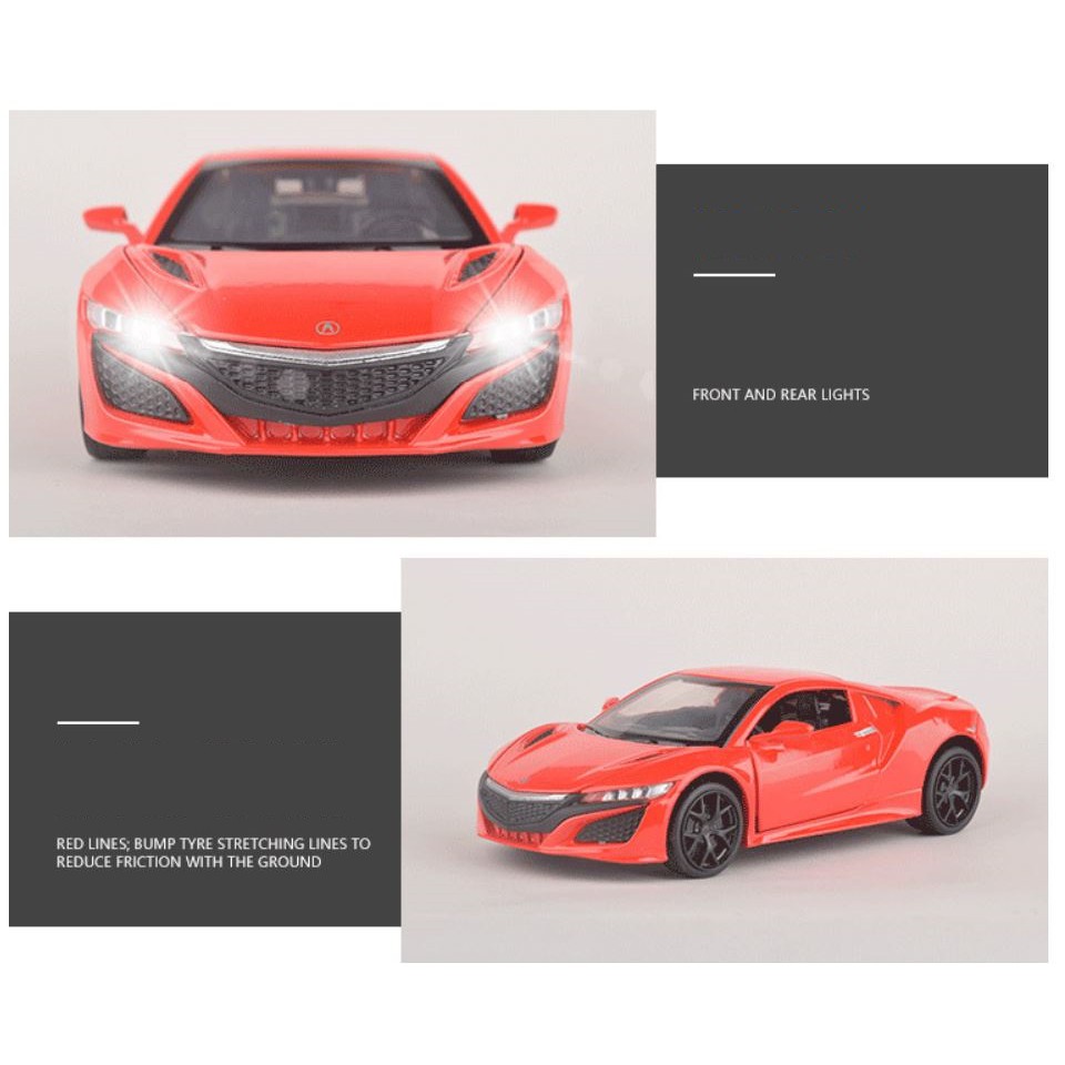 Diecast All new Honda Acura NSX NC1 1:32 supercar sports car 2 pintu lampu menyala dan bersuara