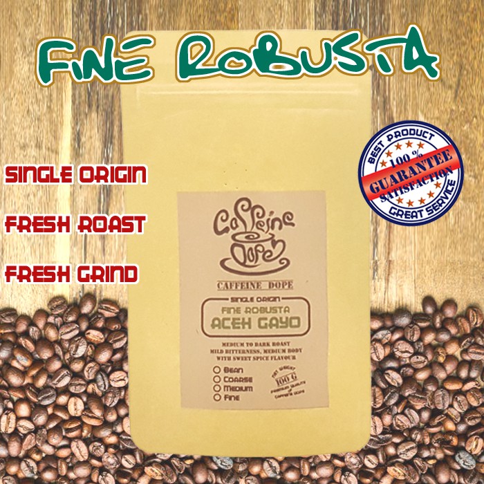 

Kopi Robusta Aceh Gayo 100 Gr -Fine Robusta- Bean/Biji & Ground/Bubuk