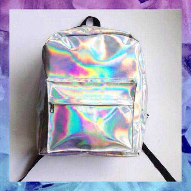  Tas ransel holo hologram sekolah baru anak polos perempuan 