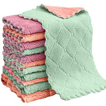 Dish Towel Coral Fleece Kain Lap Piring Dapur Microfiber Anti Minyak