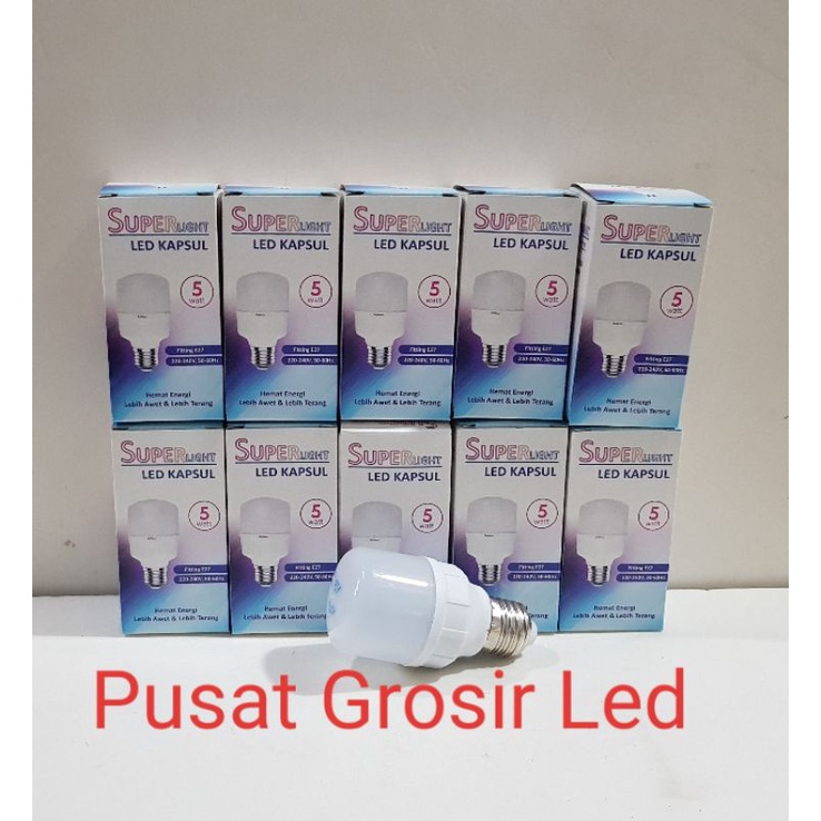 Lampu Led Kapsul 5 watt Superlight Cahaya Putih