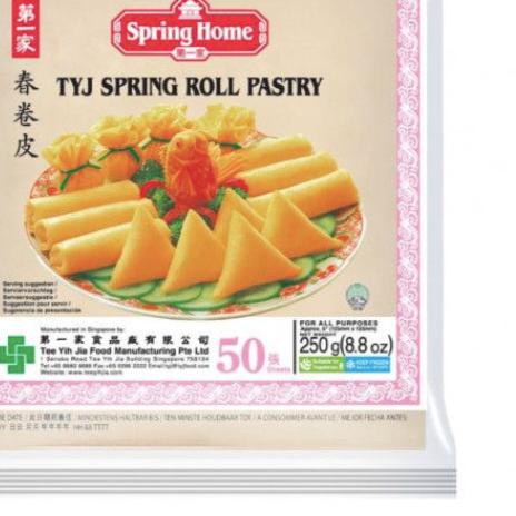 

♘ SPRING HOME TYJ SPRING ROLL PASTRY / KULIT PANGSIT 5" 250GR (50S) ✹
