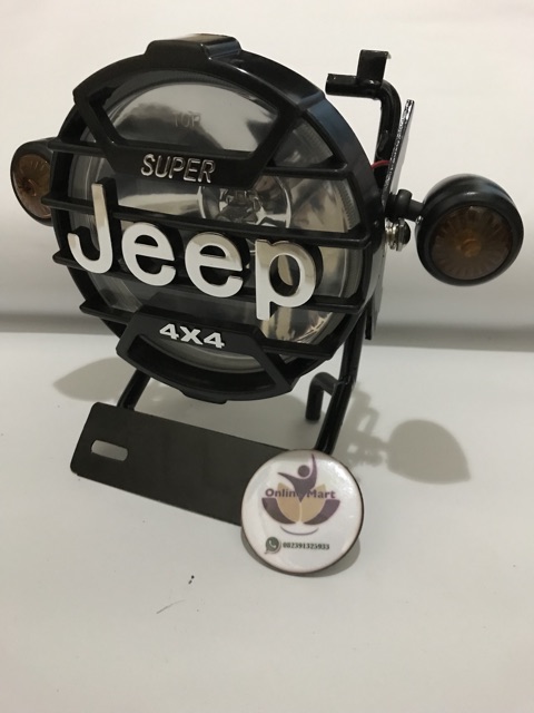 Lampu jeep variasi mega pro &amp; tiger plus breket hitam plus lampu sen