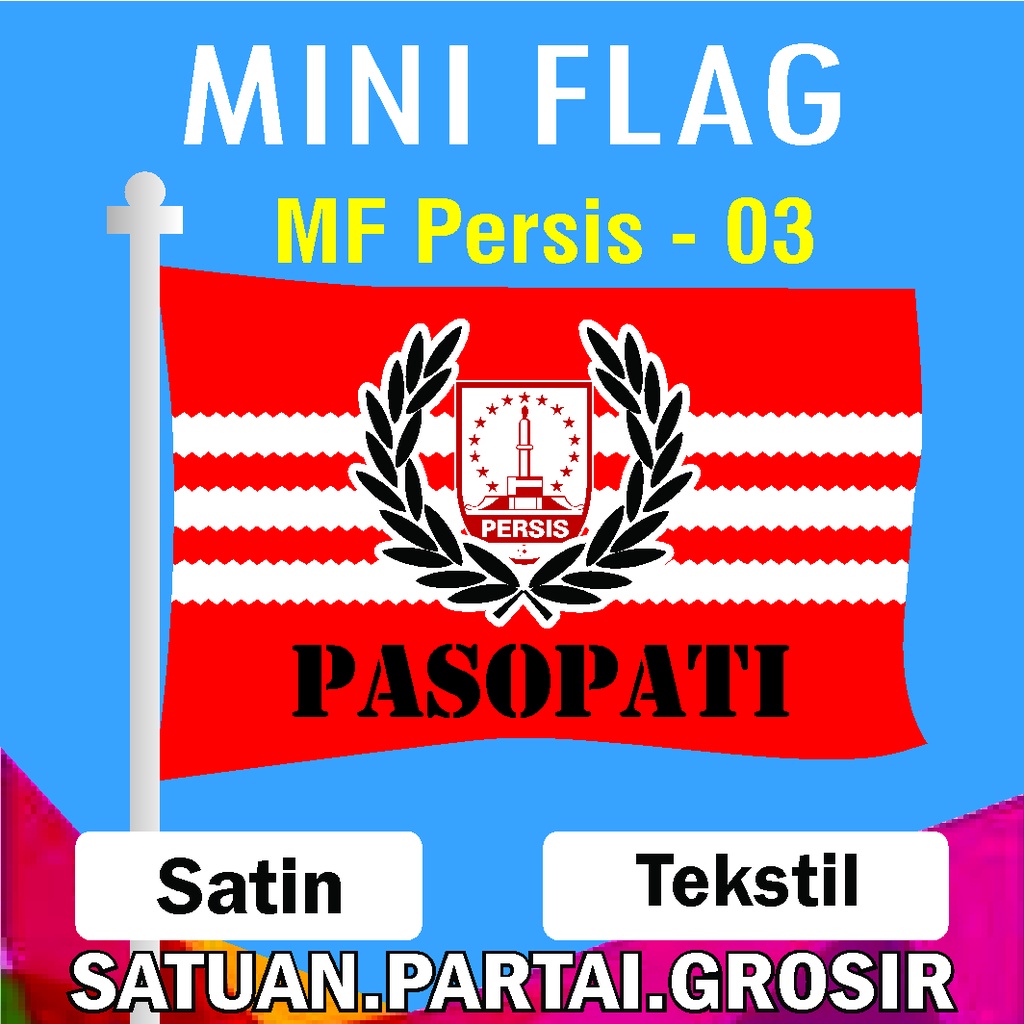 Bendera PERSIS SOLO / Cetak Bendera Printing Motif PERSIS SOLO / Mini Flag Custom MF PERSIS / Bender