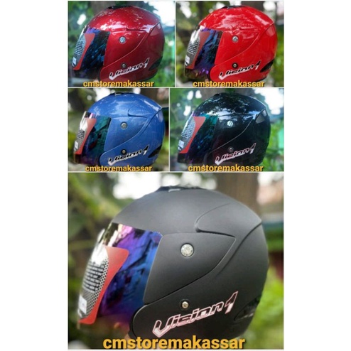 Helm KYT Vision 1 Visor Rainbow Kaca Pelangi Original KYT Half Face SNI DOT