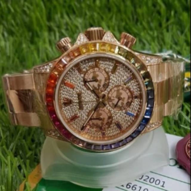 Jam tangan rolex Daytona diamond  swiss clone