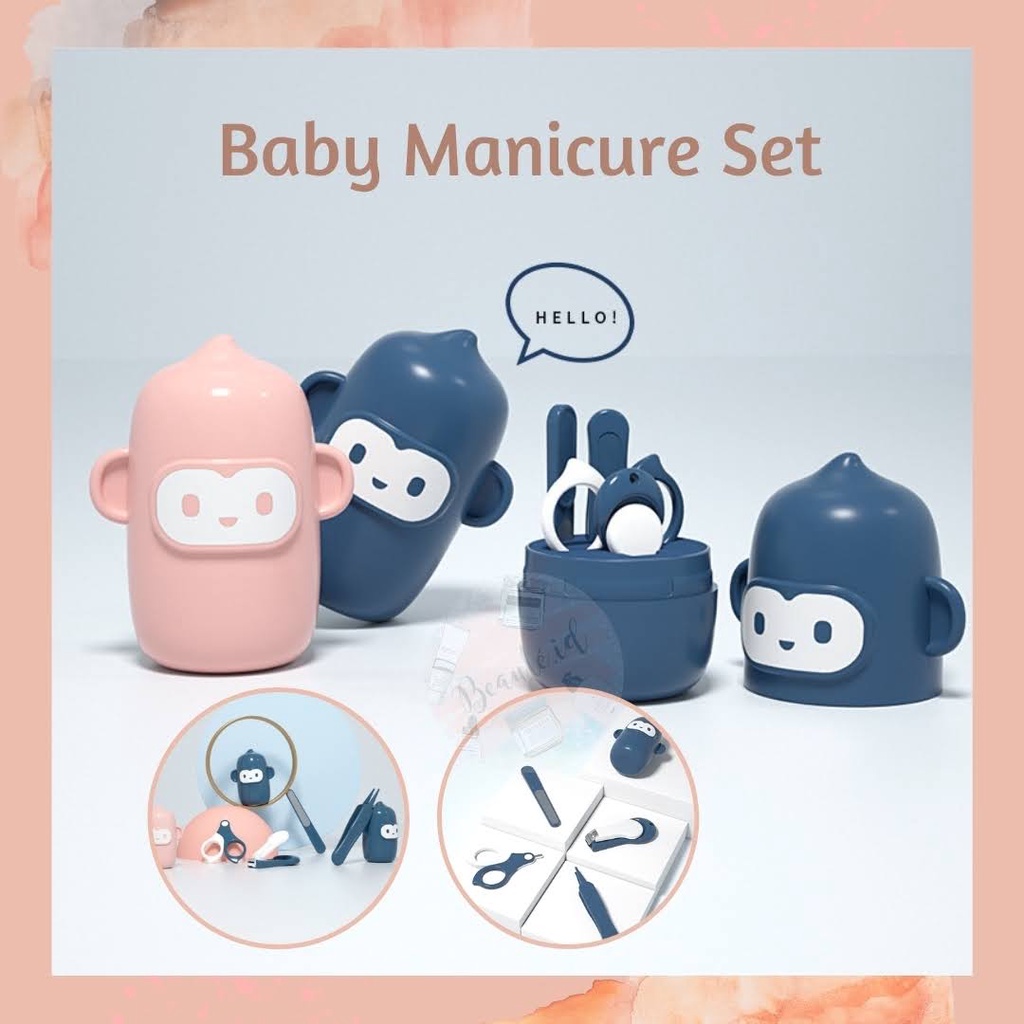 Set Gunting Kuku Bayi Premium Peralatan Manicure Portable Anak Batita Pinset Kotoran Telinga Kikir Kuku Lucu Bahan ABS Berkualitas Tebal Aman Untuk Bayi Perawatan / Kebersihan Kuku Kaki Tangan Bayi Baby Clippers Scissors Cleaning Tweezers File Set Hadiah