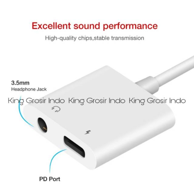 Sambungan 2 In 1 Type C Hi-res ( Audio Jack 3.5mm &amp; Type C ) USB C Original 100%