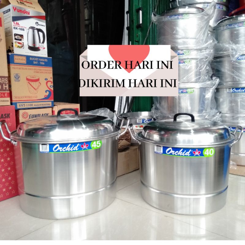 Dandang / Langseng Nasi Kukusan Orchid No 40-45 / 10-15 Liter