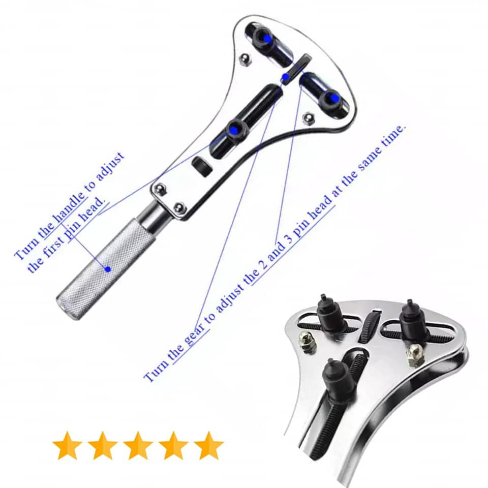 Alat servis jam tangan Pembuka tutup belakang jam Tangan 3 prong watch Repair Tools kit