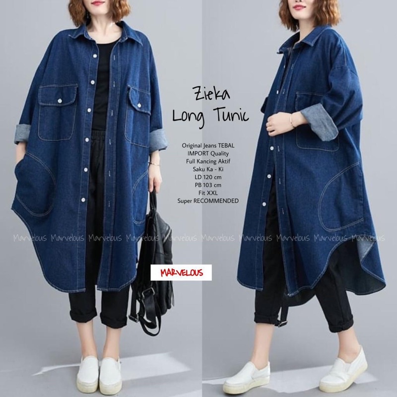 ATASAN WANITA LONG TUNIK ZIEKA by MARVELOUS
