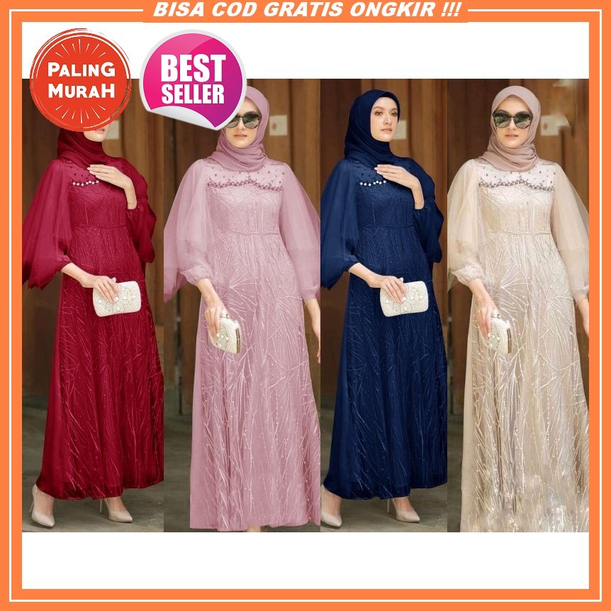 [Kode J] Gamis Brukat Tile / Gamis Brukat Mewah /Gamis Brukat Pesta Mewah Terbaru 2021 / Gamis Bruka
