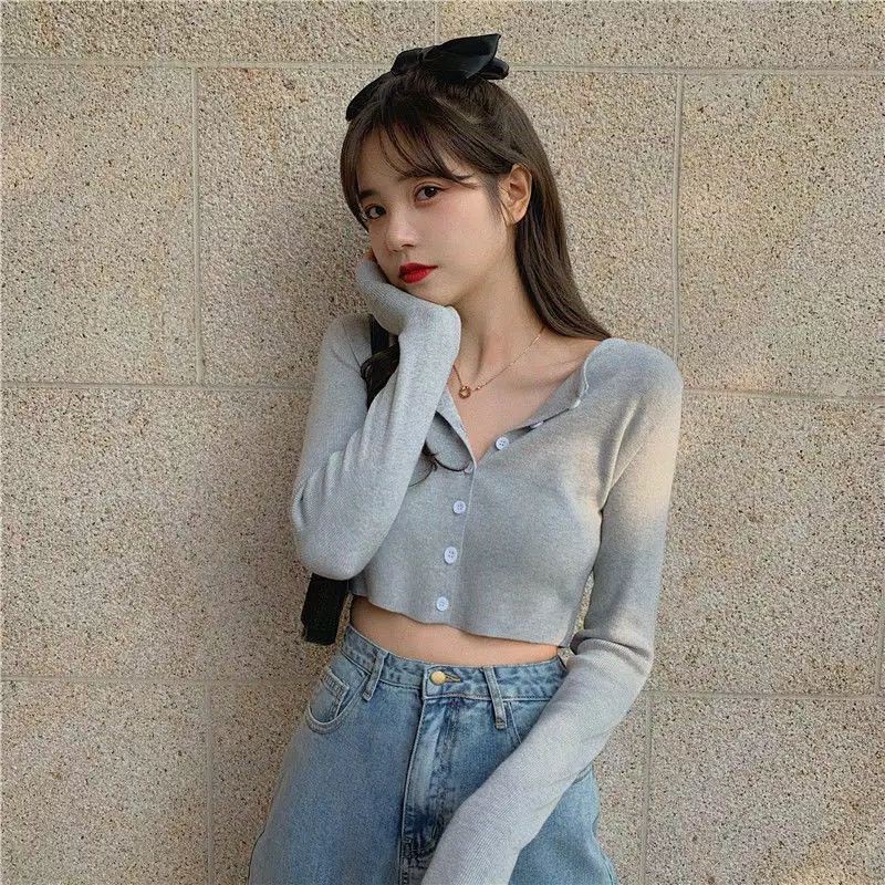 angelic korean crop top✨| style | ulzzang | kpop idol | blouse | wanita | aesthetic | fashion outfit