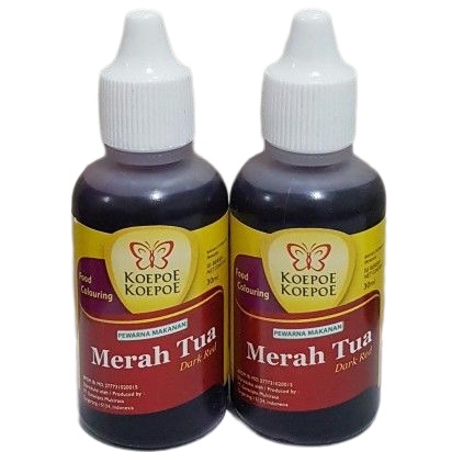 

Koepoe Pewarna Makanan Merah Tua 30ml Koepoe-Koepoe Food Colouring Dark Red
