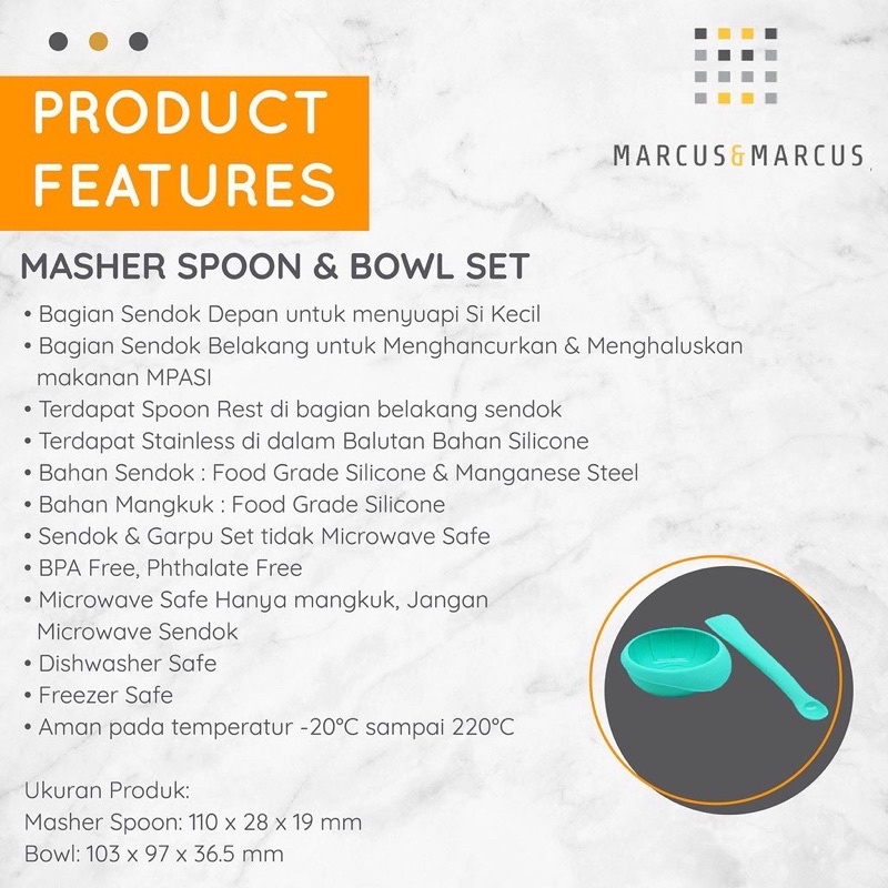 Marcus &amp; Marcus Masher spoon and bowl set