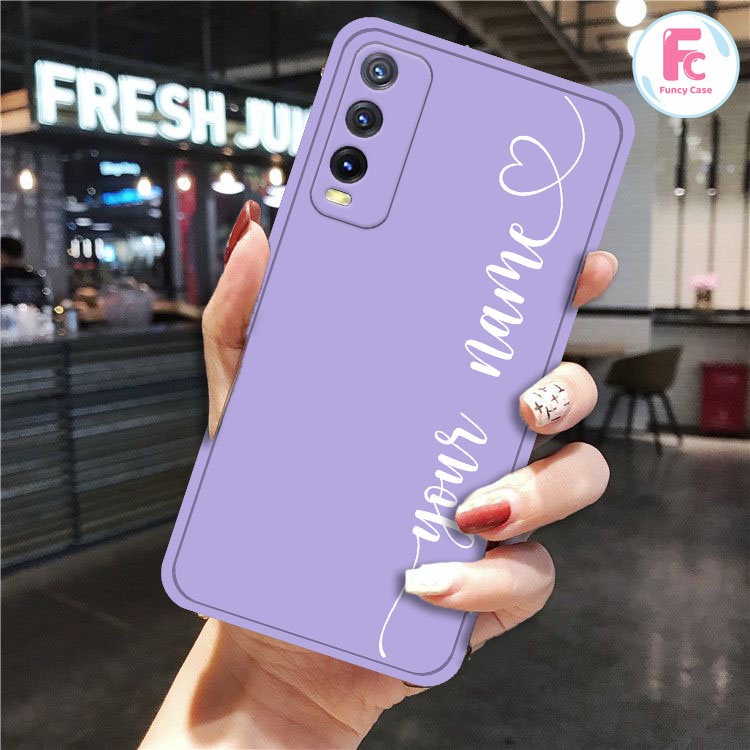 [ FMN -CUSTOM NAMA] Softcase Macaron Custom Nama for Oppo Vivo | Case custom nama