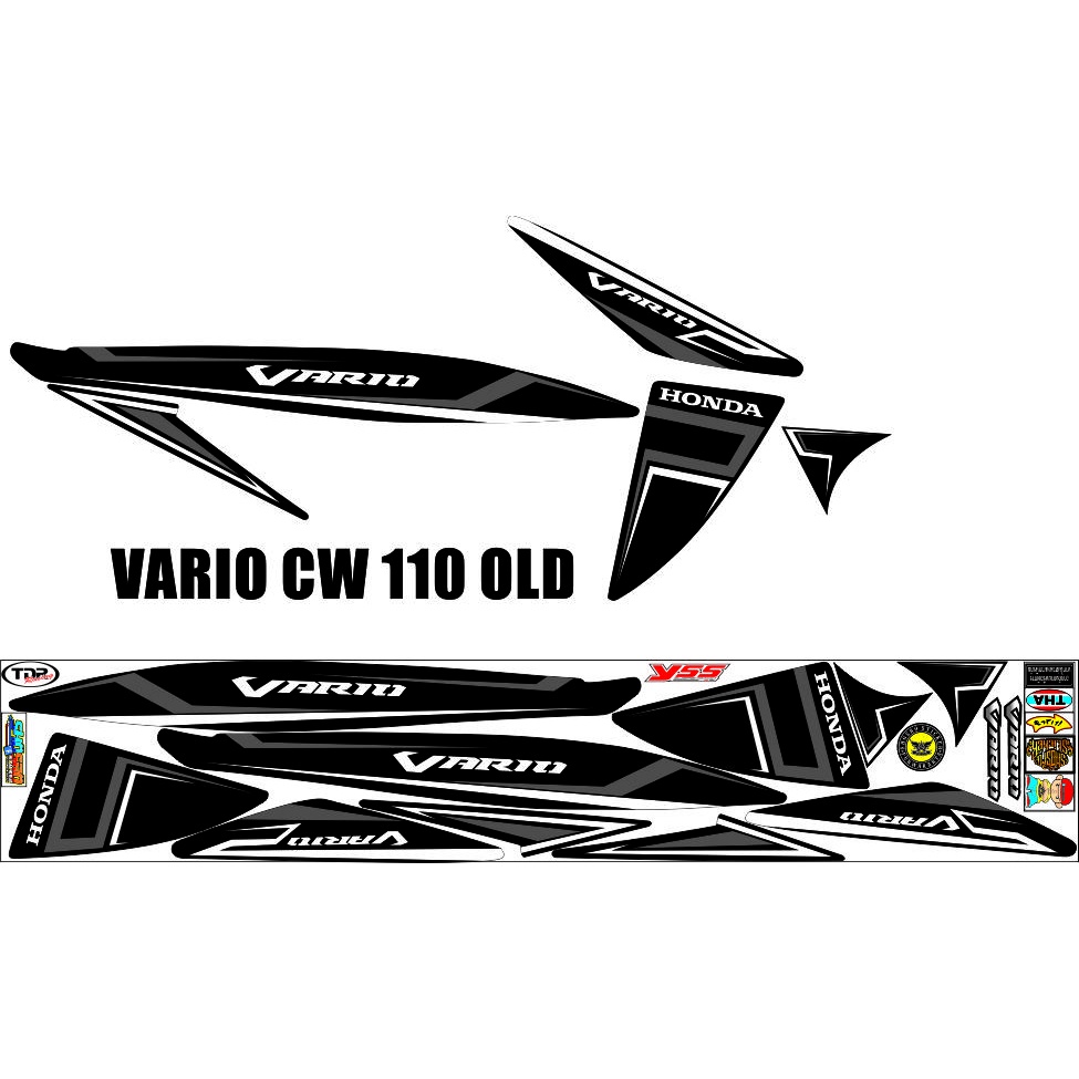 VARIO STICKER STRIPING VARIO 110 KARBU CW , STIKER MOTOR HONDA VARIO 110 KARBU LIST VARIASI HITAM LI