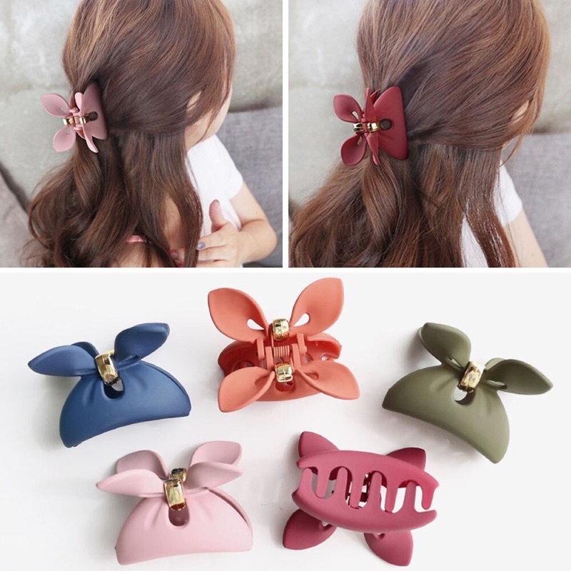 Jepitan Jedai Doff Kelinci 6cm Premium Jepit Salon Pita Jepit Rambut Kupu Kupu Matte Rabbit Ear Hair Claw Clips