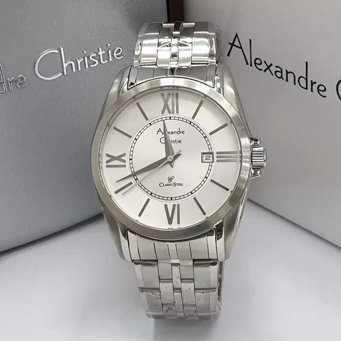 JAM TANGAN PRIA ALEXANDRE CHRISTIE AC 8427 SILVER ORIGINAL