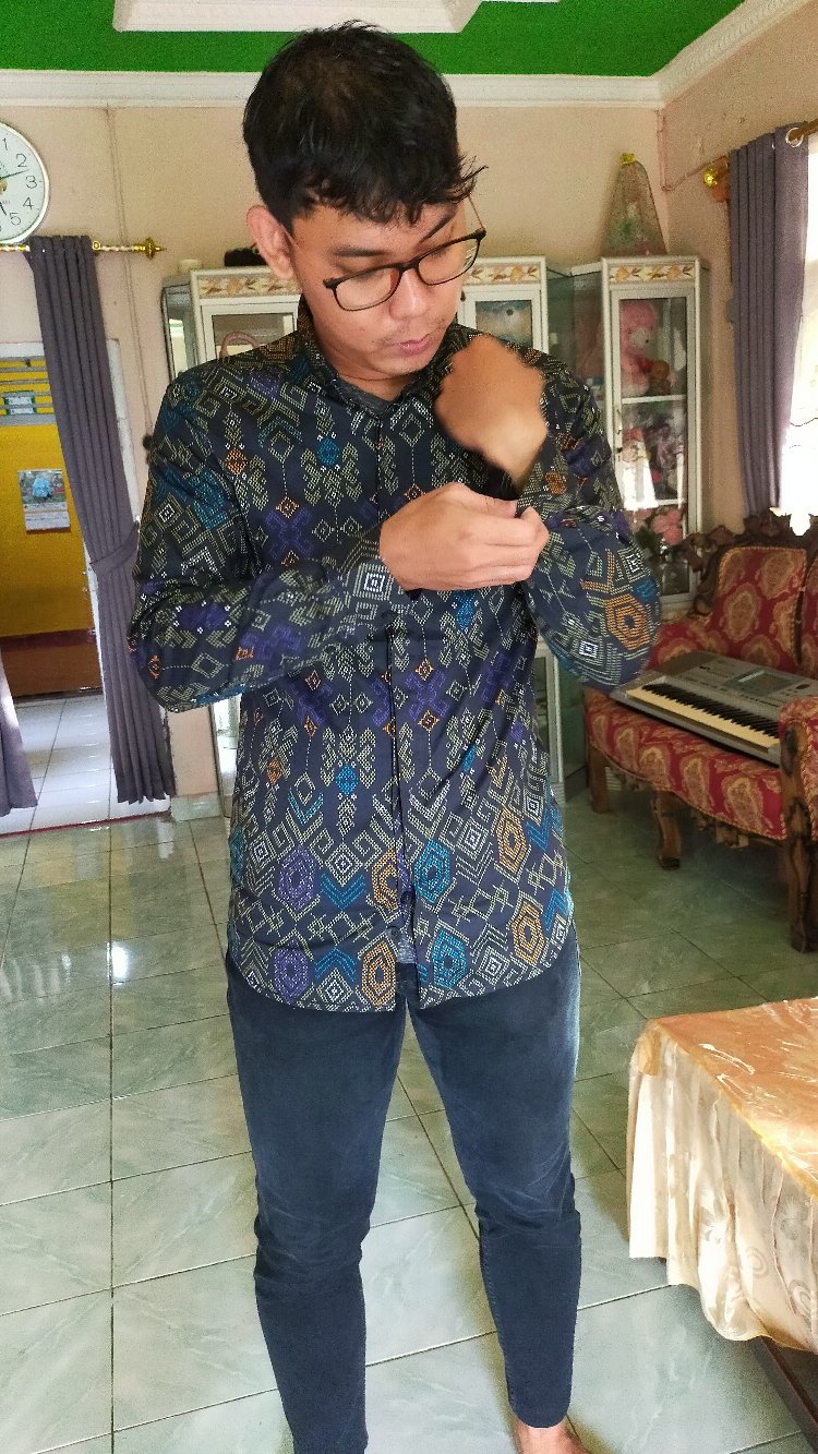 Dgm Fashion   Kemeja Batik Hitam Songket Lengan Panjang   Batik Songket Premium Pria Casual