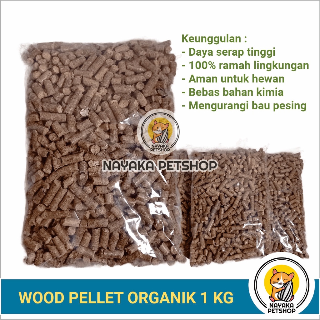 Wood Pellet Kucing 1 Kg Pelet Kayu Hamster Owlsome Organic Pet Litter Alas Kandang Cat Organik Pengganti Pasir Zeolit Gumpal Wangi Pup Kencing Kotoran Hewan