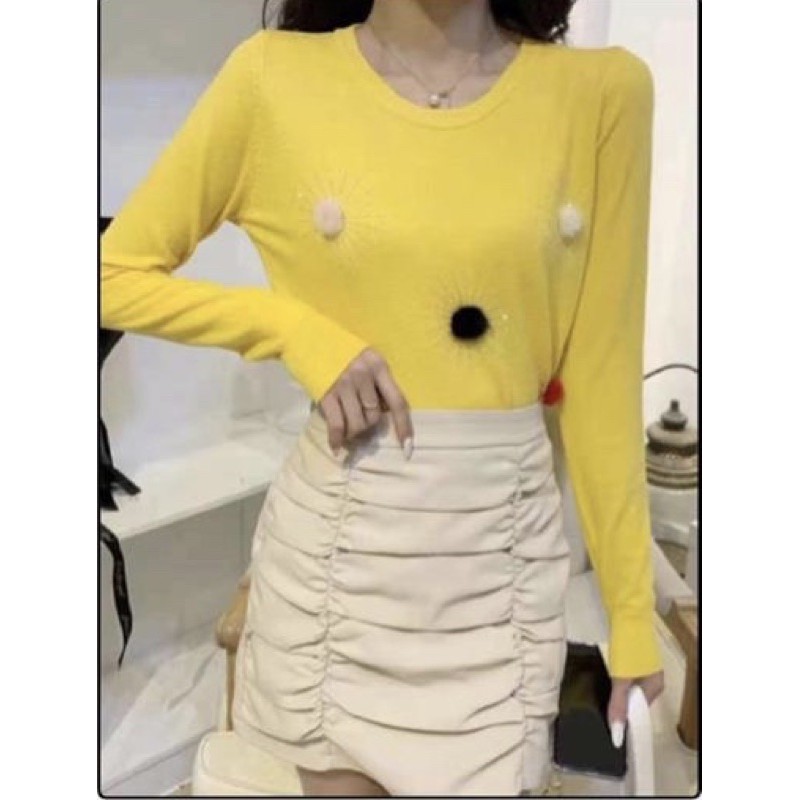 Knitted Tops with Long Sleeves for Women Import Premium ( Atasan Rajut Wanita Tangan Panjang )