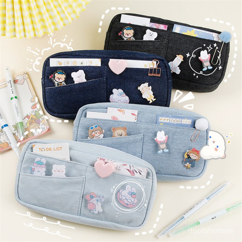 

AGOEE-pencil cases kawaii Retro pencil case school supplies material escolar Pencilcase Large Capacity cut
