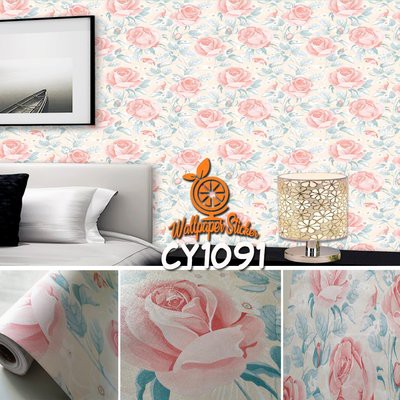 Wallpaper Dinding Wallpaper Stiker Wallpaper dinding Anak Cy Salur,Batu Alam, Bunga Premium Quality 45CM x 8Mtr