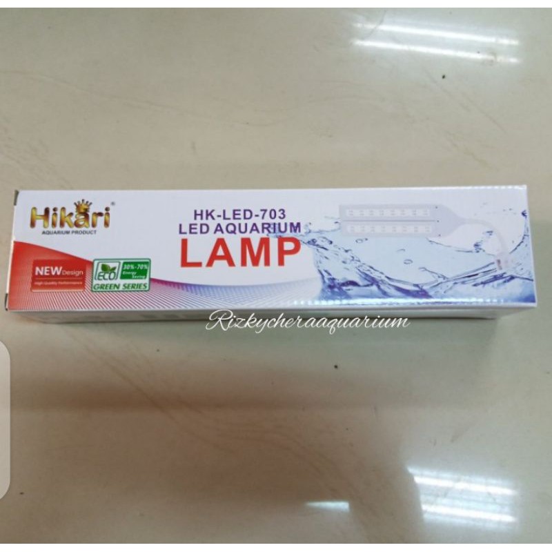 Lampu led jepit kupu2 aquarium Hikari HK-LED-703 9W 3warna uk 30-60cm