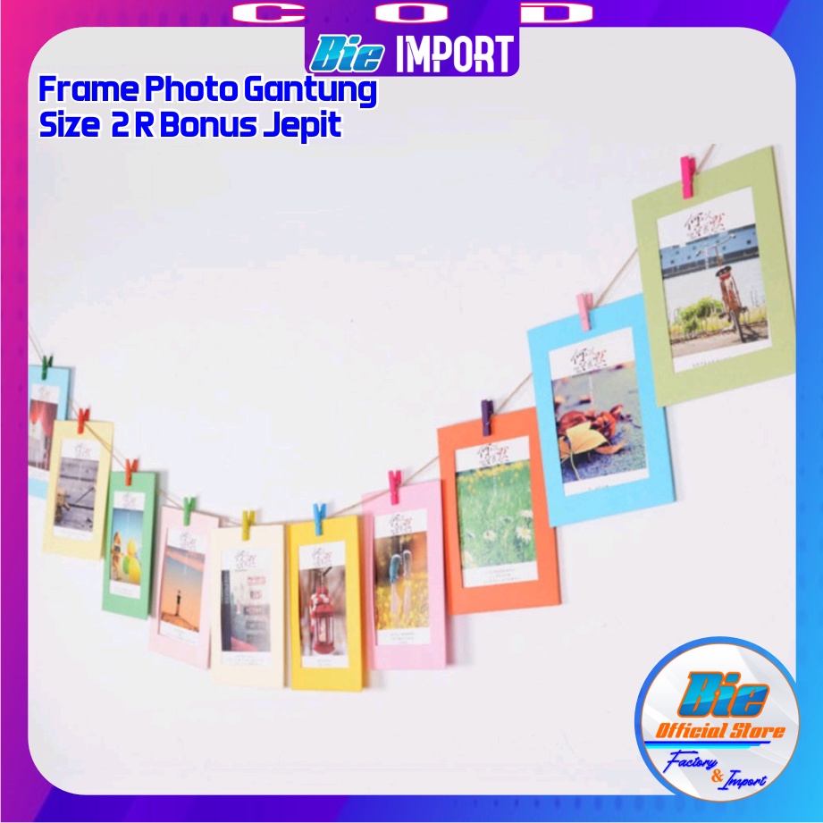 Frame Foto Gantung 2 R Bonus Jepit Foto Impor Best Seller