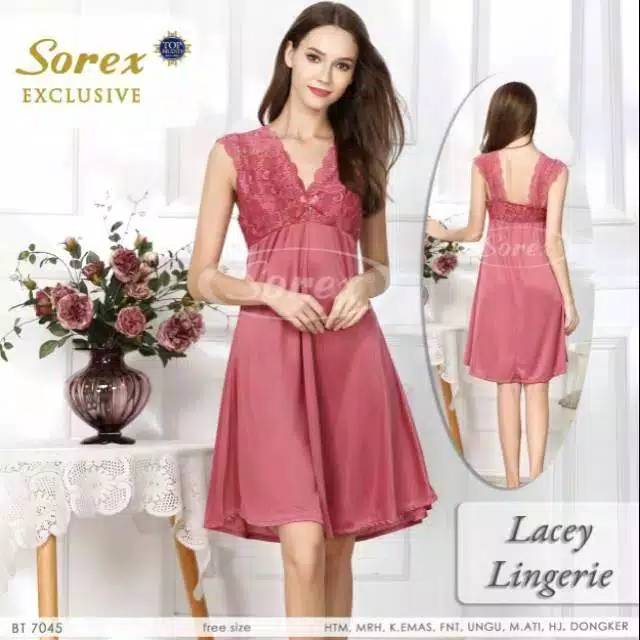 BAJU ITIDUR LINGERIE SOREX 7045 ELEGAN BAHAN SATIN HALUS TERMURAH