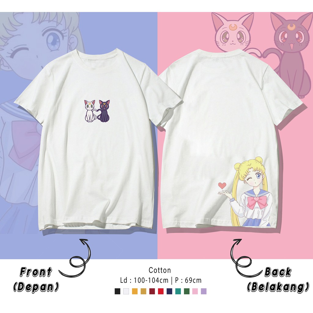 SHAILORMOON / TERMURAH BAJU KAOS KATUN WANITA/ PRIA UNISEX LENGAN PENDEK / TUMBLR TEE