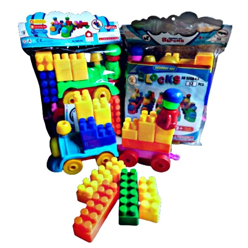 Ready RR 5008 KA MAINAN ANAK EDUKASI LEGO BLOCK BESAR ISI 32PCS PLUS BONEKA / LEGO BLOCK KERETA DAN 