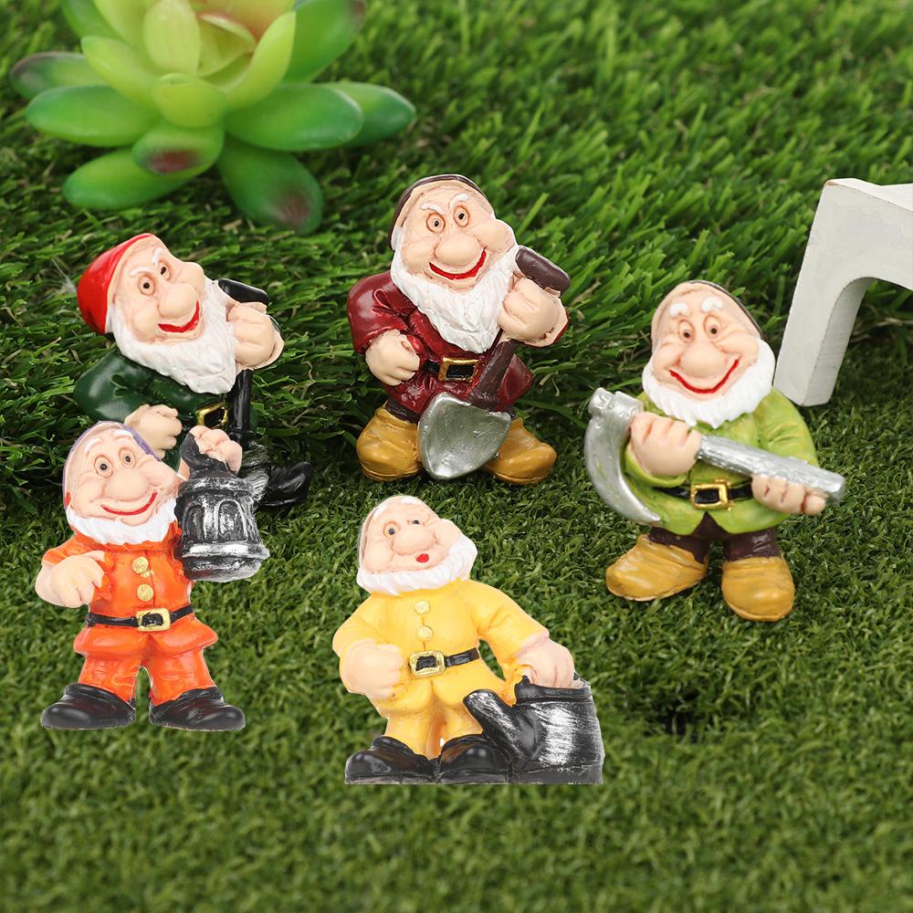 Populer Patung Kurcaci Mini DIY Kerajinan Dekorasi Halaman Rumah Gnome Patung Rumput