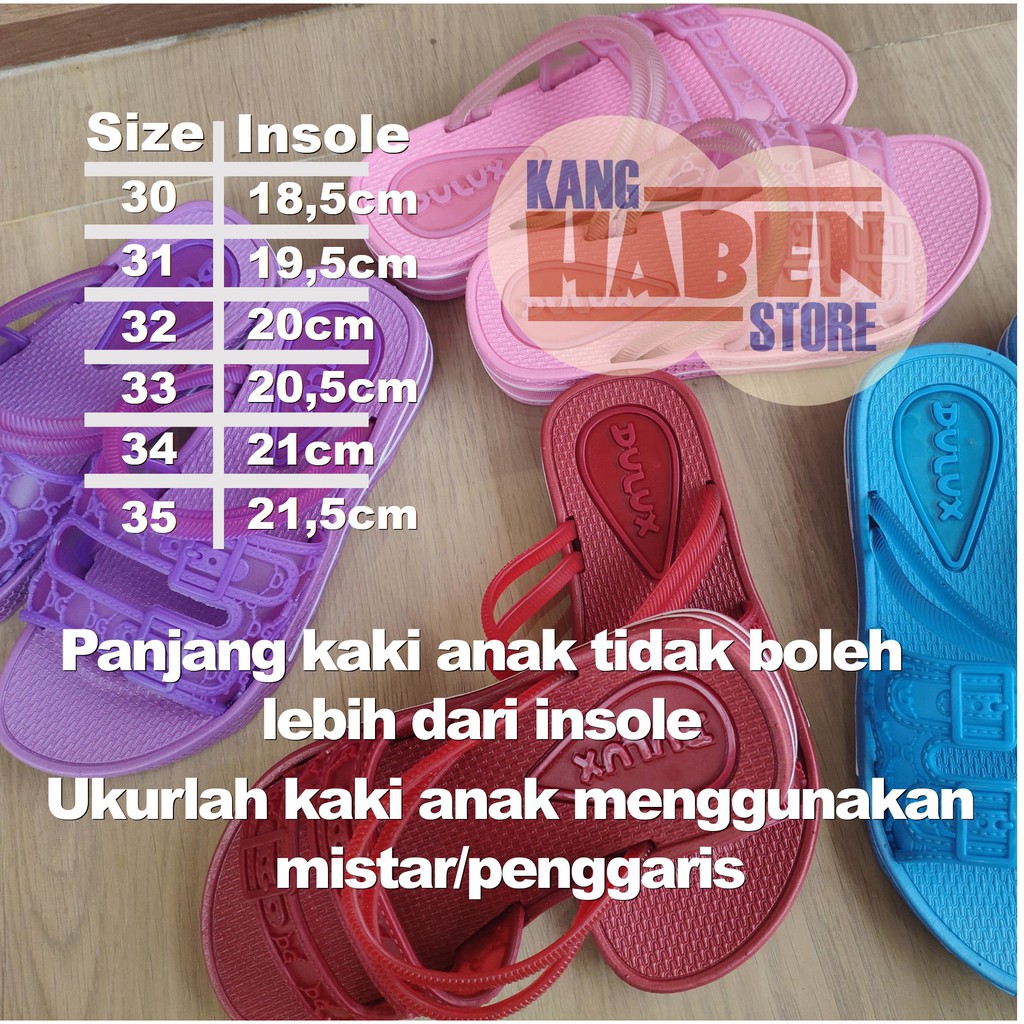 Sandal Slip on Anak Prempuan Tanggung Bahan Karet Original Dulux High Quality CQ038C