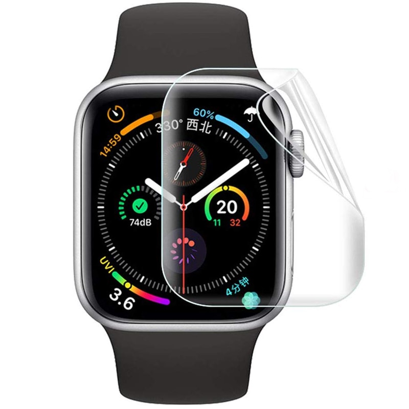 Pelindung Layar Tempered Glass Full Cover 40mm 44mm Untuk Apple Watch 4 5 6 Se 38mm 42mm