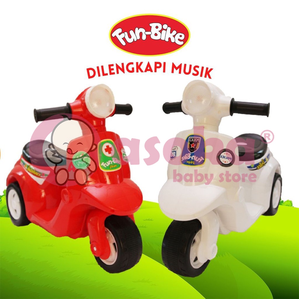 Funbike Vespa Musik Sepeda Anak SNI Mainan Ride On Anak ASOKA