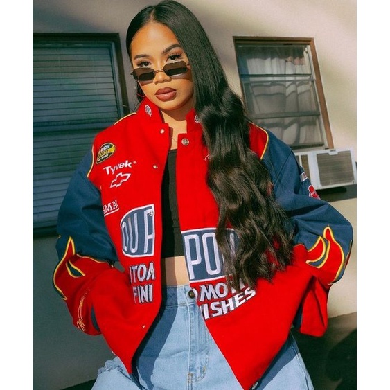 (BISA COD) OUPONT NASCAR JACKET - RACING JACKET - VINTAGE JACKET - Y2K STYLE - AESTHETIC OUTFIT