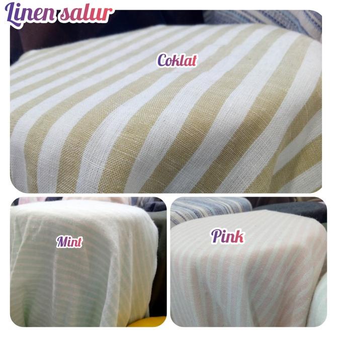 Kain Linen Motif Garis Kain Linen Halus Bahan Linen Motif Katun Linen