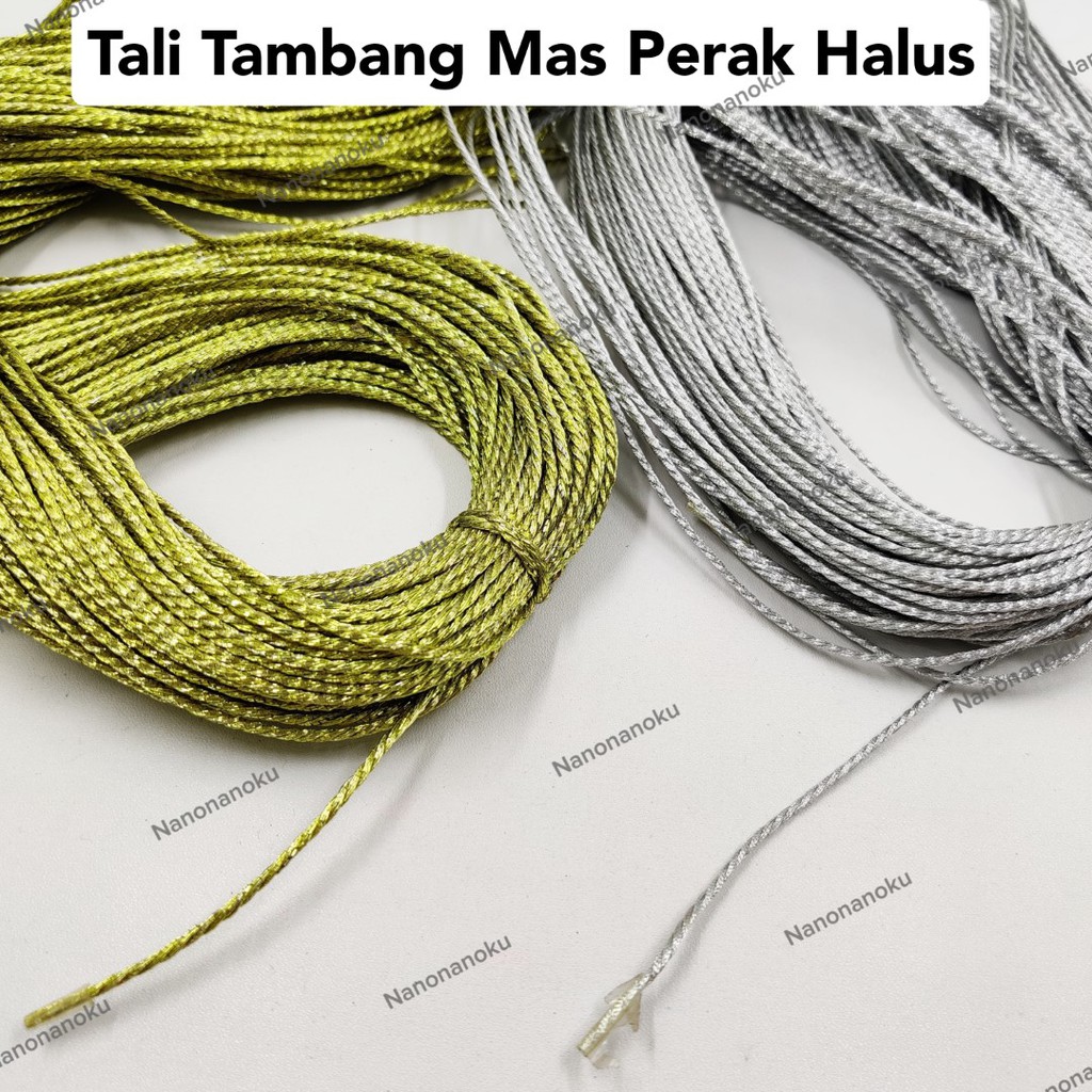 [5 meter] Tali Tambang Halus Gold Silver Craft Kerajinan Agak Kaku