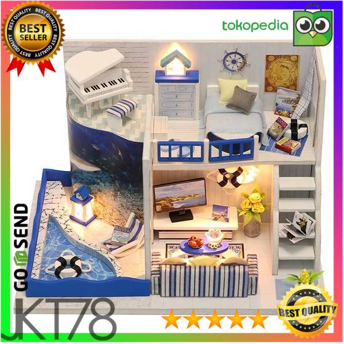 HONGDA Miniatur Rumah Boneka DIY Doll House Wooden Furniture - M040