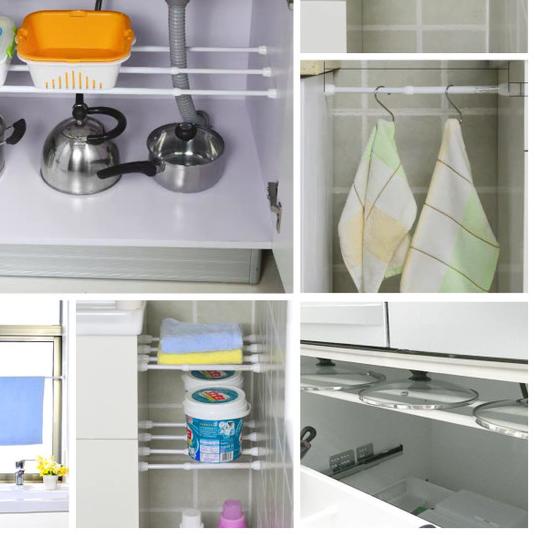 ❊ Tiang Panjang Pendek Serbaguna Tirai Korden Lemari Dapur dll 60-110cm ☞