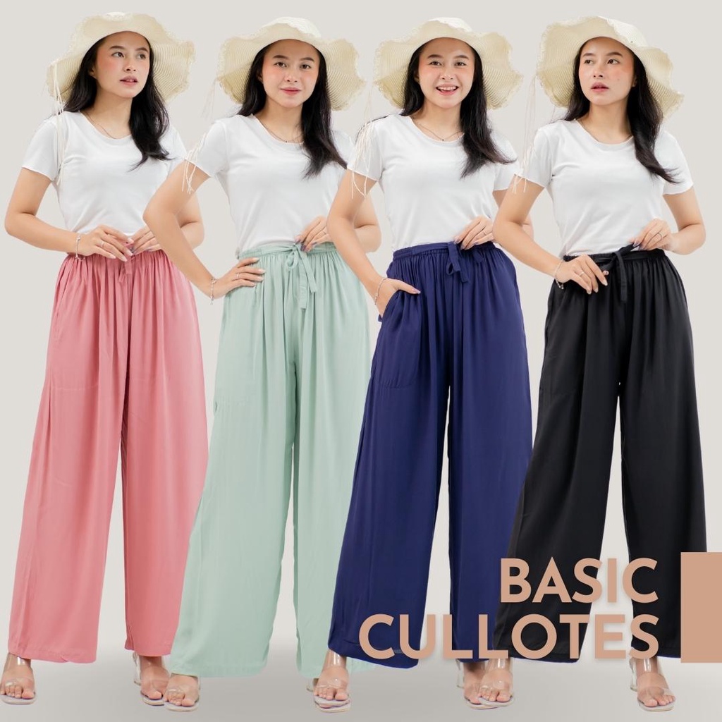 ZEA Basic Kulot RAYON Jumbo Polos Lembut dan Adem / Celana Panjang Santai Kasual Wanita