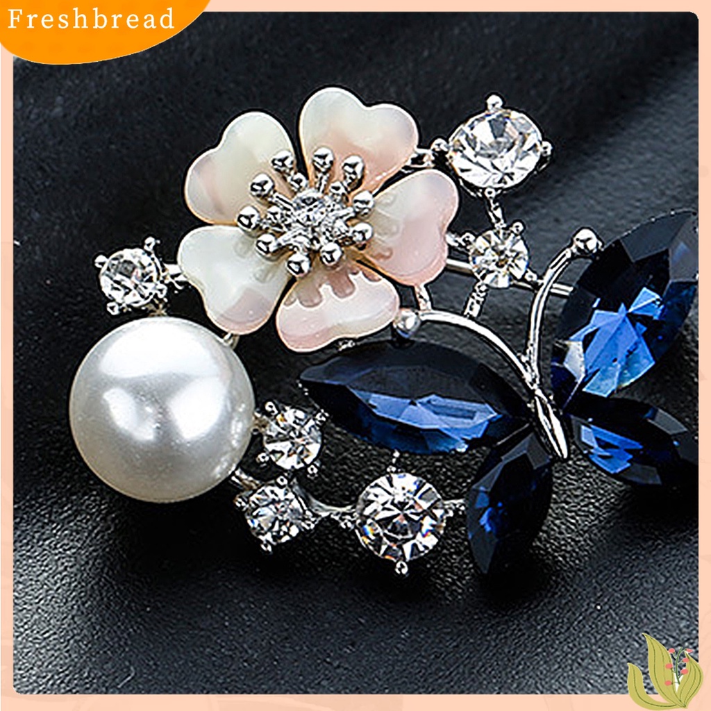 Terlaris Brooch Pin Butterfly &amp; Flower Decor Durable Elegant Style Lovely Brooch for Daily Life